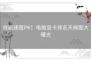 效能速度PK！电脑显卡排名天梯图大曝光