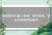 家庭服务机器人保姆：提供高效、安全的家庭照料服务