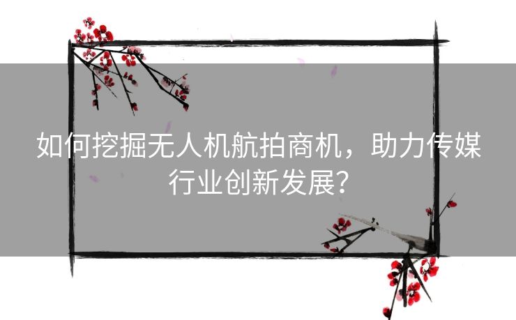 如何挖掘无人机航拍商机，助力传媒行业创新发展？