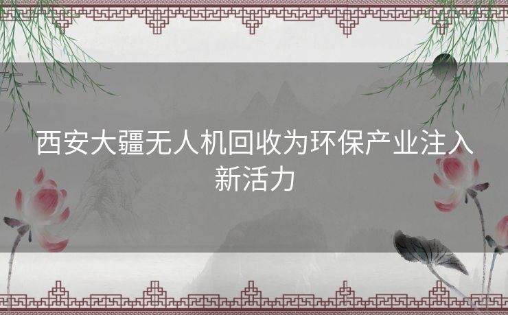 西安大疆无人机回收为环保产业注入新活力