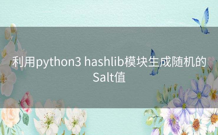 利用python3 hashlib模块生成随机的Salt值