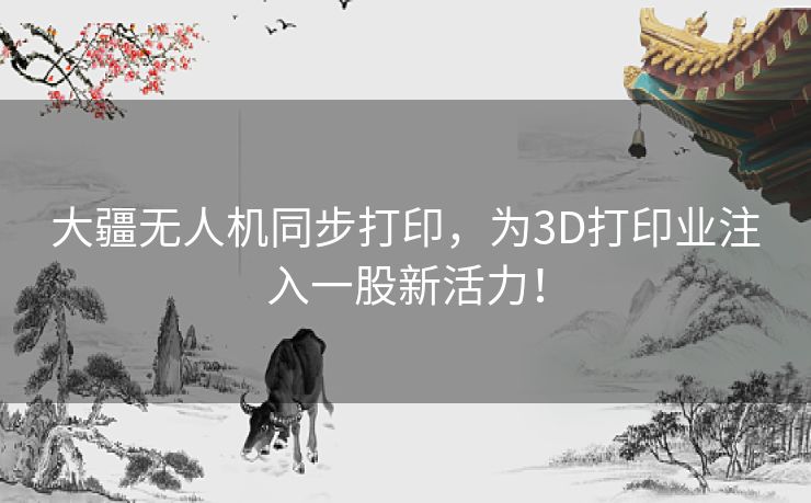 大疆无人机同步打印，为3D打印业注入一股新活力！