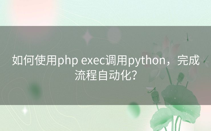 如何使用php exec调用python，完成流程自动化？