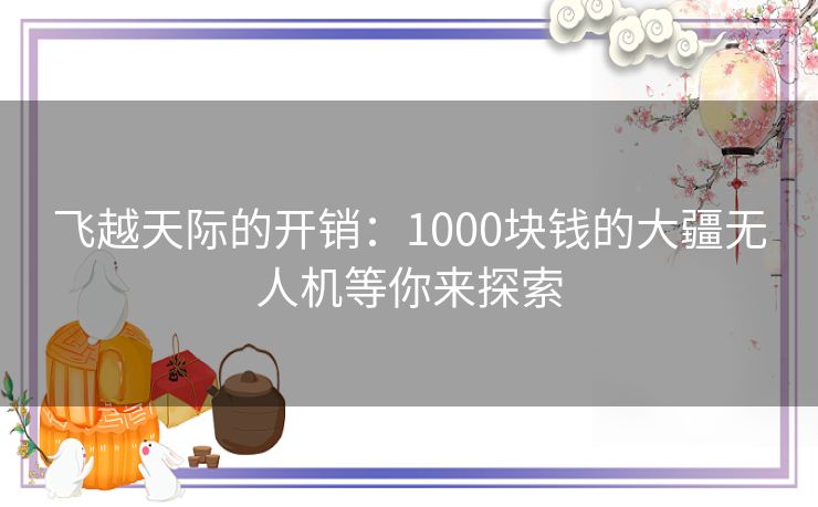 飞越天际的开销：1000块钱的大疆无人机等你来探索