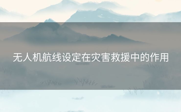 无人机航线设定在灾害救援中的作用