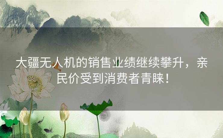 大疆无人机的销售业绩继续攀升，亲民价受到消费者青睐！