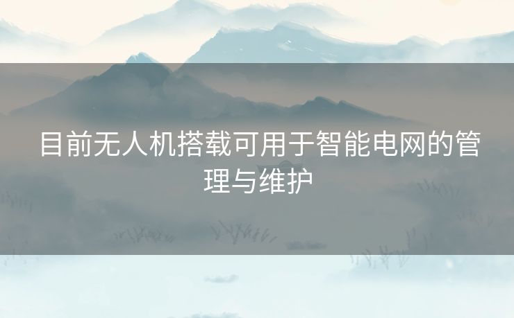 目前无人机搭载可用于智能电网的管理与维护