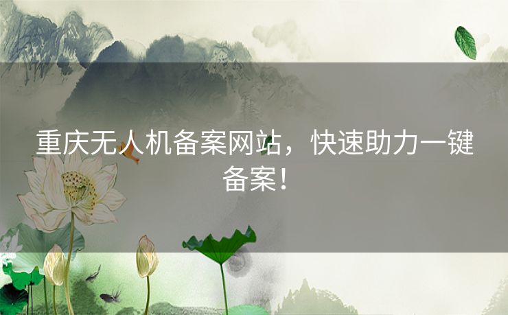 重庆无人机备案网站，快速助力一键备案！