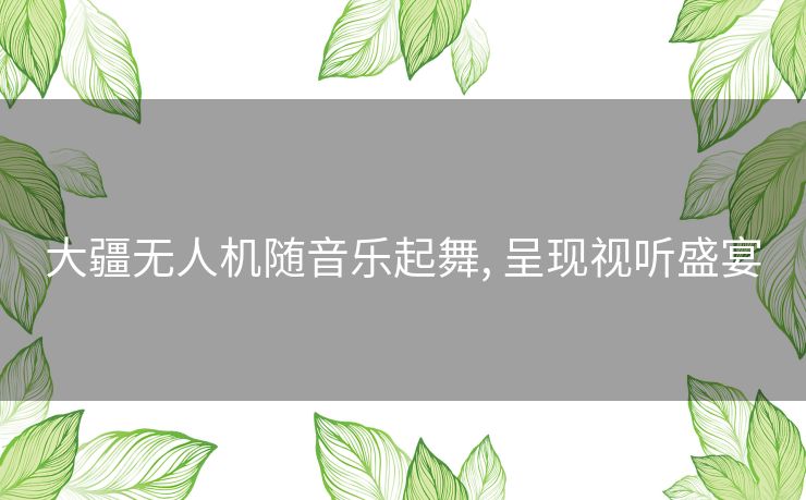 大疆无人机随音乐起舞, 呈现视听盛宴