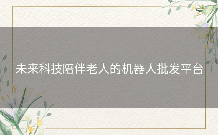 未来科技陪伴老人的机器人批发平台