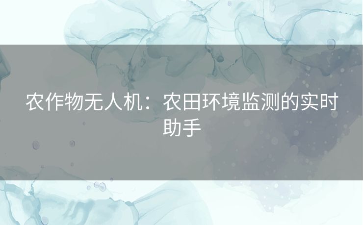 农作物无人机：农田环境监测的实时助手