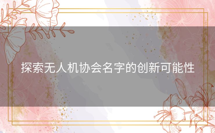 探索无人机协会名字的创新可能性