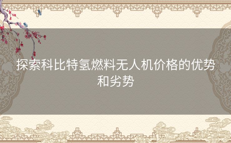 探索科比特氢燃料无人机价格的优势和劣势