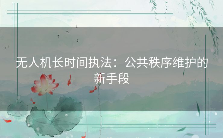 无人机长时间执法：公共秩序维护的新手段