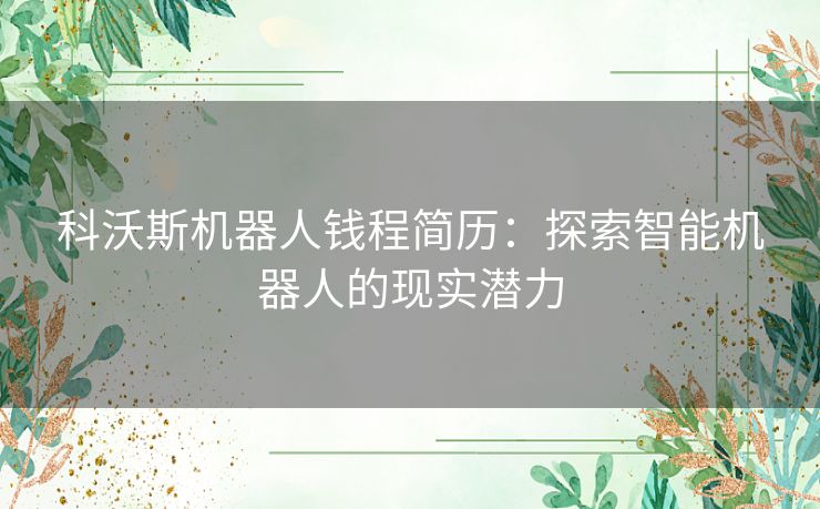 科沃斯机器人钱程简历：探索智能机器人的现实潜力