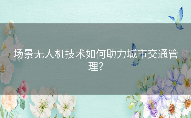 场景无人机技术如何助力城市交通管理？